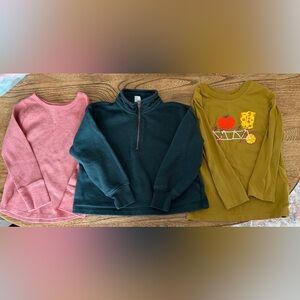 Boys lot long sleeve shirts 4T XS set of 3 tops pullover waffle knit & graphic t